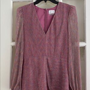 SAYLOR Shimmering Pink V-Neck Dress